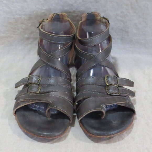 Bed Stu Bed|Stü Miya Leather Sandals - Size 9 - Pewter/Graphite Distressed - Picture 4 of 13